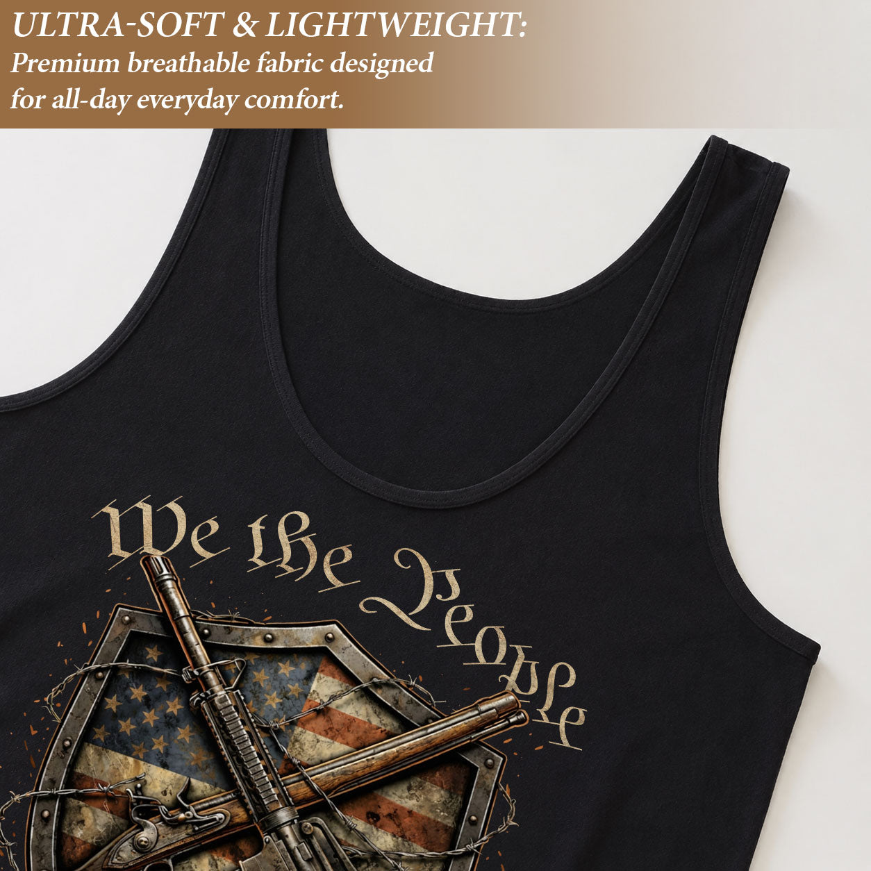 We The People 250 Years Tank Top Women 1776-2026 Patriotic Crossed Rifles US Shirt