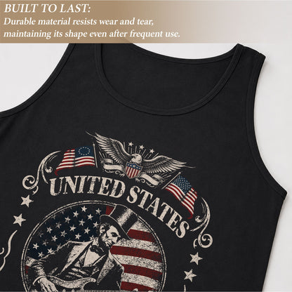 250 Years Freedom Lincoln Guitar Tank Top Men Patriotic Vintage Independence Day Shirt