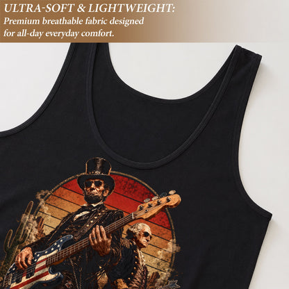 Lincoln Women Tank Top 250 Years of America Patriotic Presidents Rock Guitarist 1776 Shirt