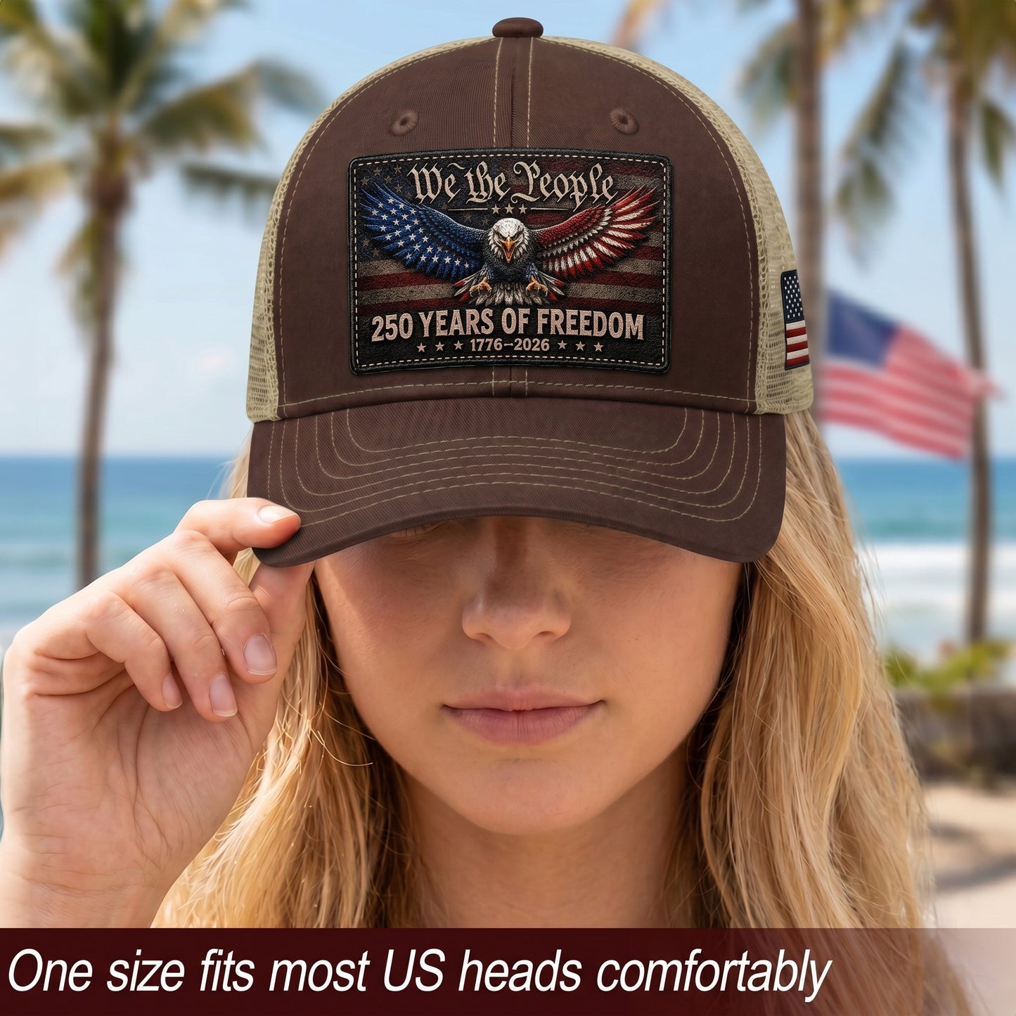 We The People 250 Years Of Freedom Hat - US Patriotic 1776-2026 American Flag Cap