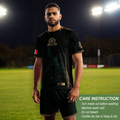 Mexico Green Gold Aztec Eagle Warrior Soccer Jersey