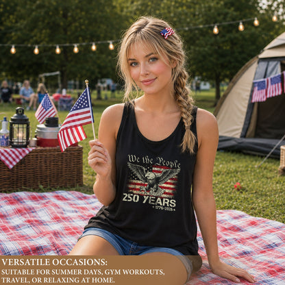 We the People 250 Years Tank Top Women Eagle Patriotic US Flag Historic 1776-2026 Shirt