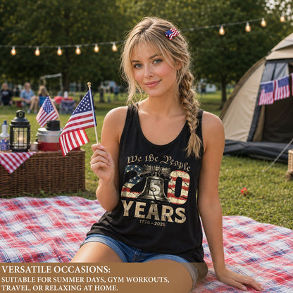 We the People 250 Years Liberty Bell Tank Top | Patriotic 1776-2026 Women Shirt