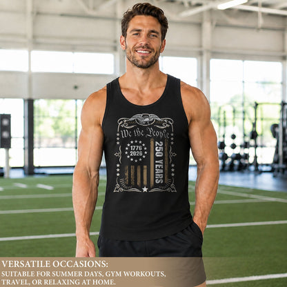 We The People Flag Tank Top 1776-2026 Patriotic Vintage Men Graphic Shirt