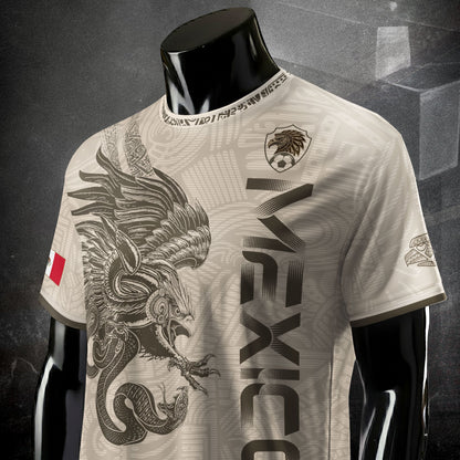 Mexico Beige Aztec Eagle Heritage Adult Soccer Jersey