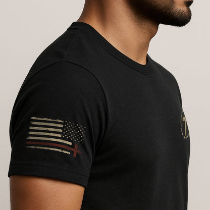 Jesus & American Flag Lion Cross T-Shirt – The Way The Truth The Life