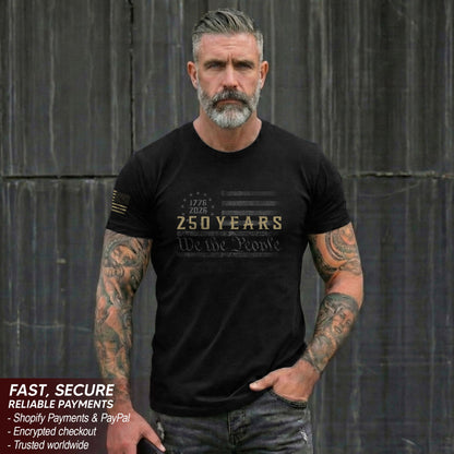 250 Years American Freedom T-Shirt – Minimal USA Flag 1776–2026 Tee