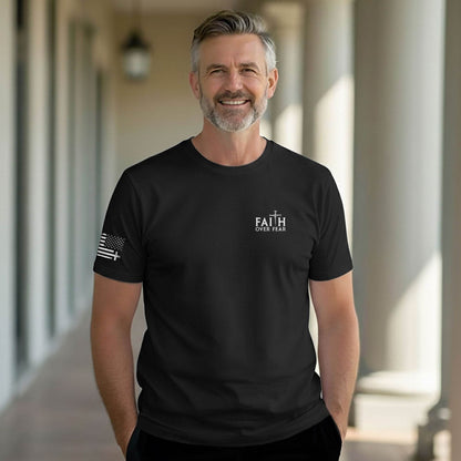 Faith Over Fear Cross Crown of Thorns Christian T-Shirt