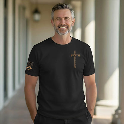 Faith Over Fear Cross with Crown of Thorns Scripture T-Shirt
