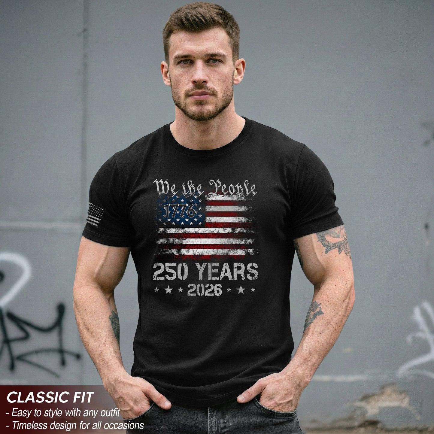 We The People 250 Years Shirt – USA Flag Independence 1776–2026 Tee