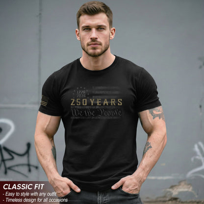 250 Years American Freedom T-Shirt – Minimal USA Flag 1776–2026 Tee