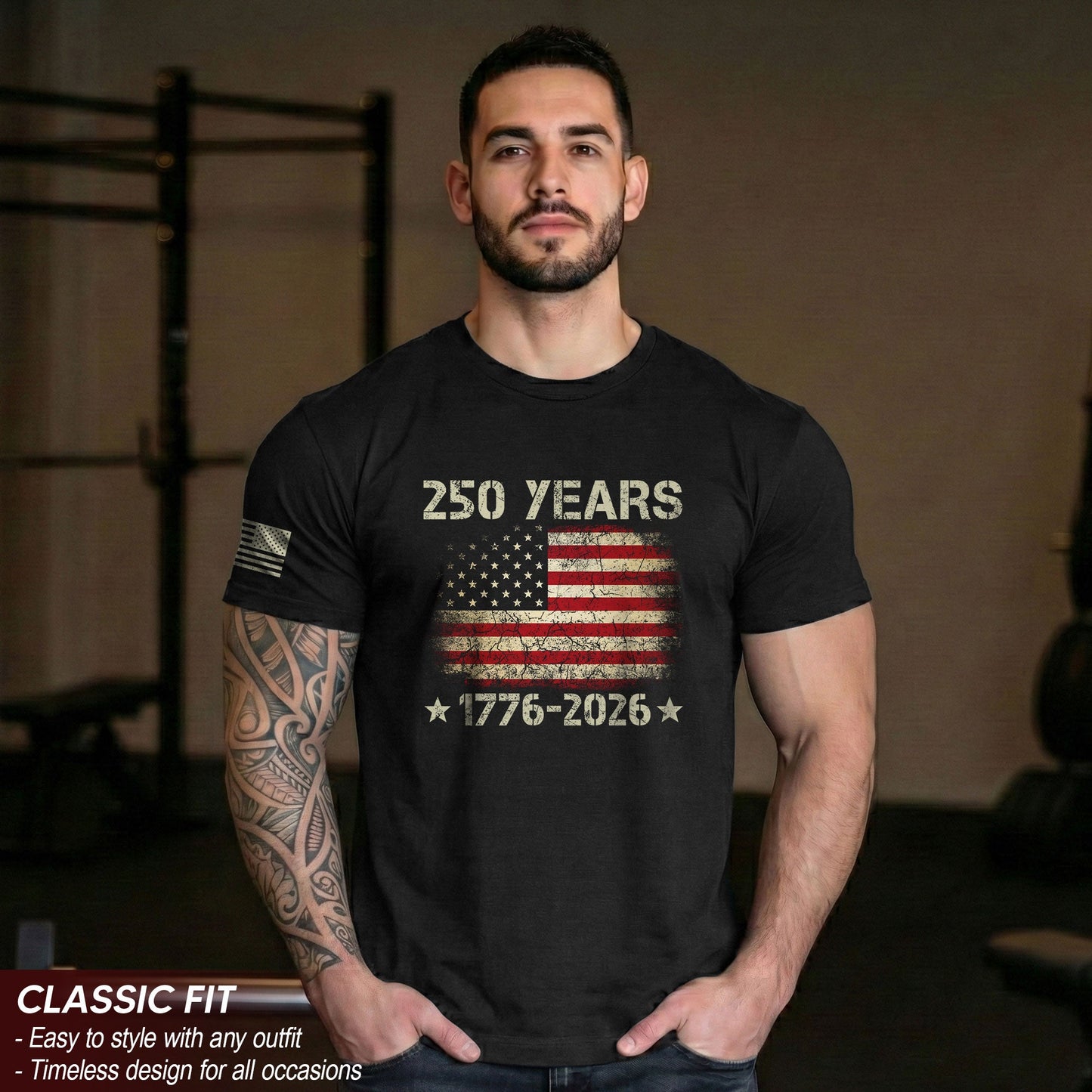 250 Years American Independence T-Shirt 1776–2026 – Vintage USA Flag Patriotic Shirt