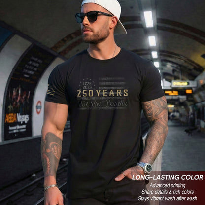 250 Years American Freedom T-Shirt – Minimal USA Flag 1776–2026 Tee